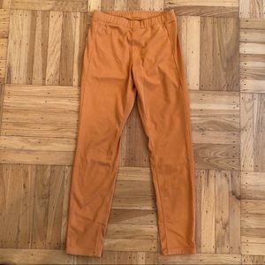 Mustard yellow pants from Uniqlo